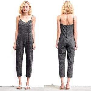 Sundry gray leopard jumpsuit XS